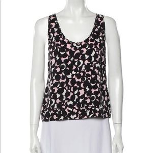 Diane von Furstenberg Pink Bastiaan Silk Top s 6